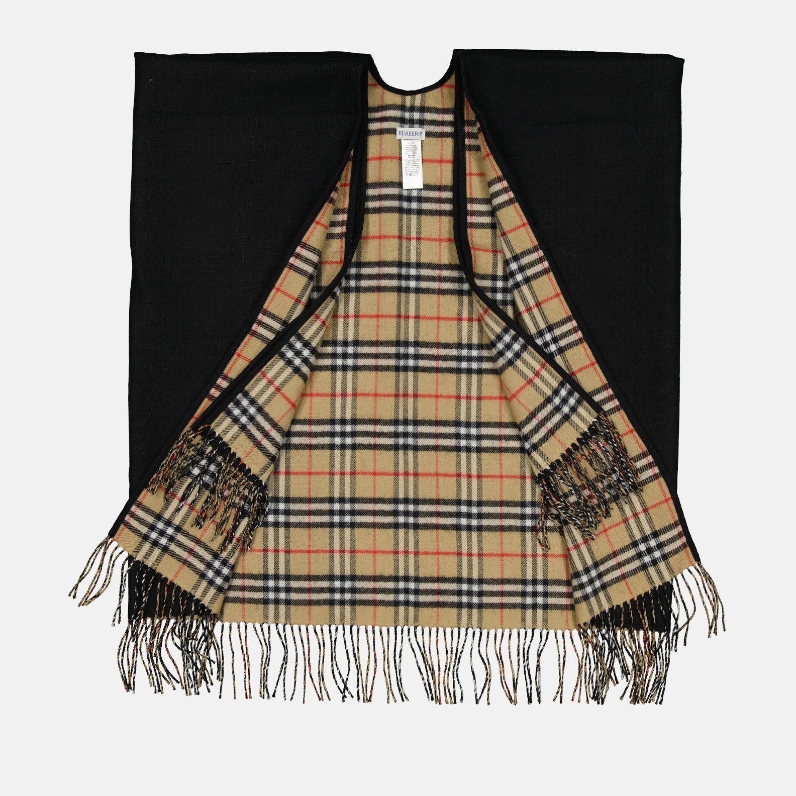 Burberry Black Wool Poncho