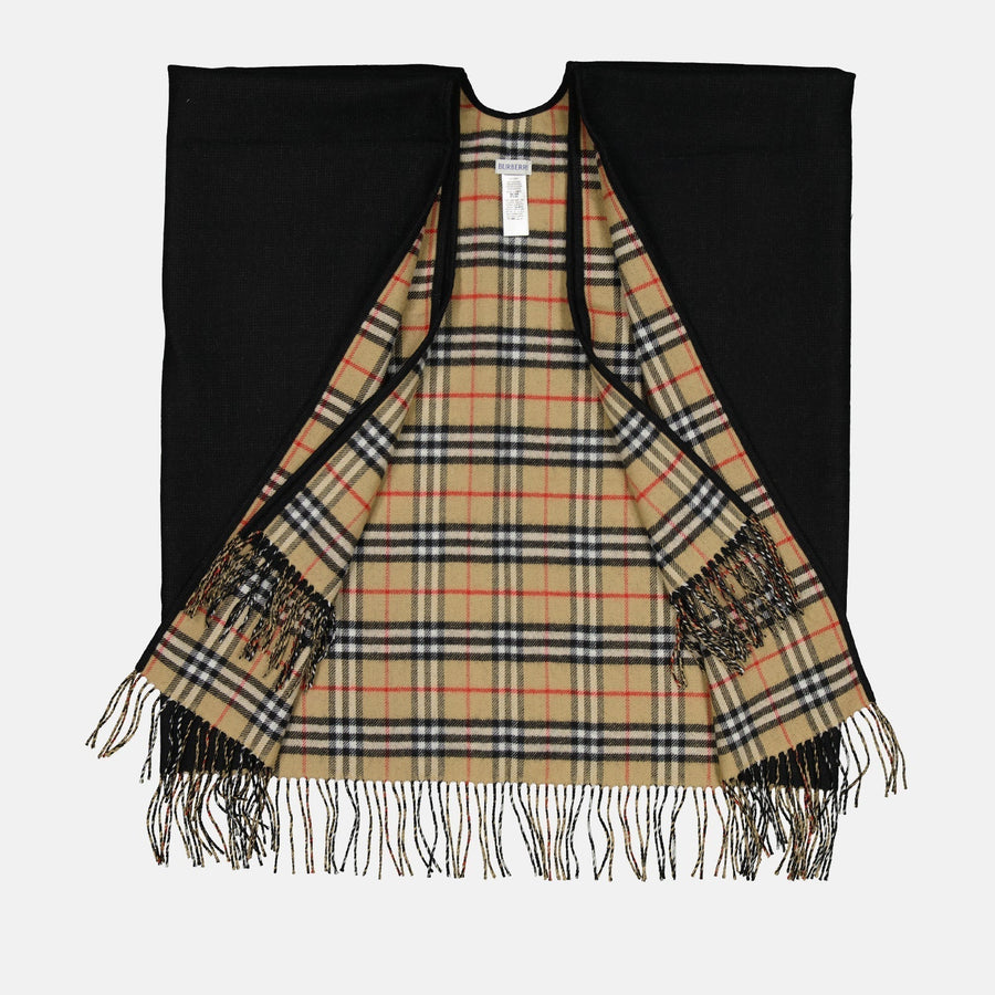 Burberry Black Wool Poncho