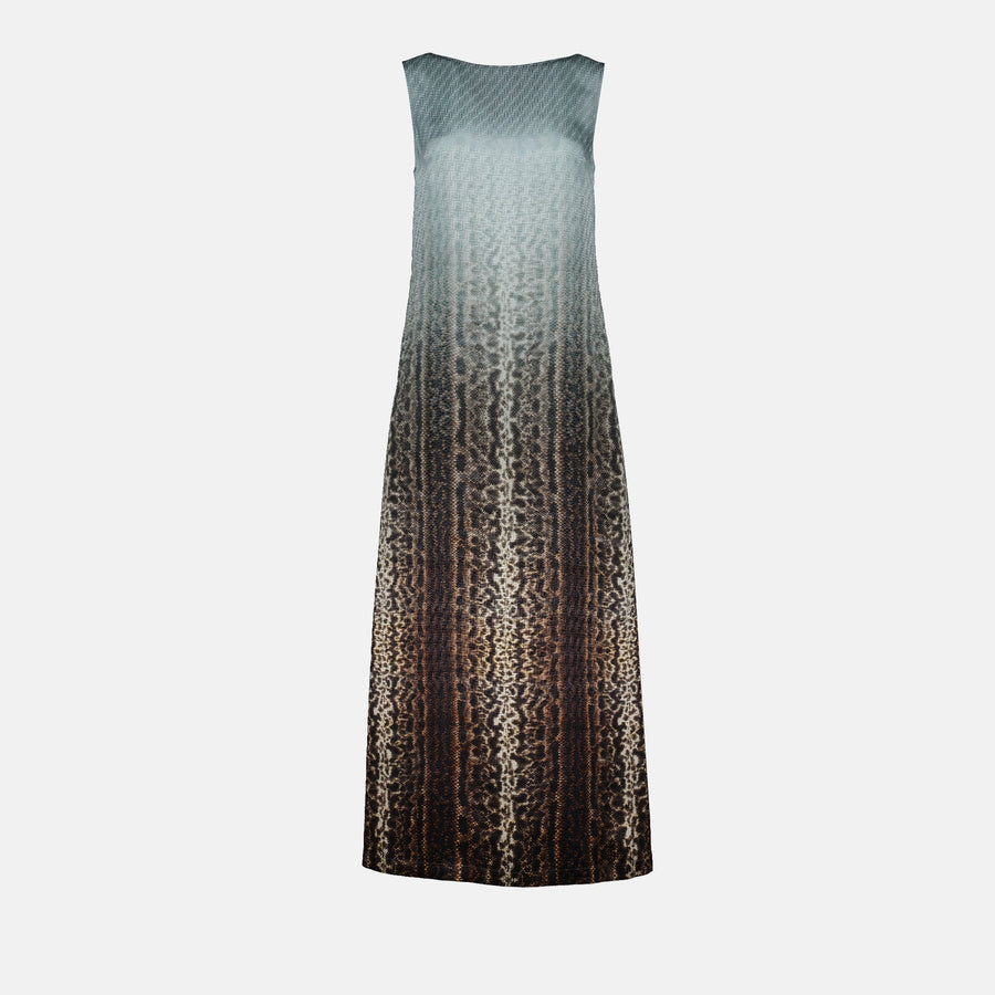 Fendi Gradient Animal-Print Maxi Dress