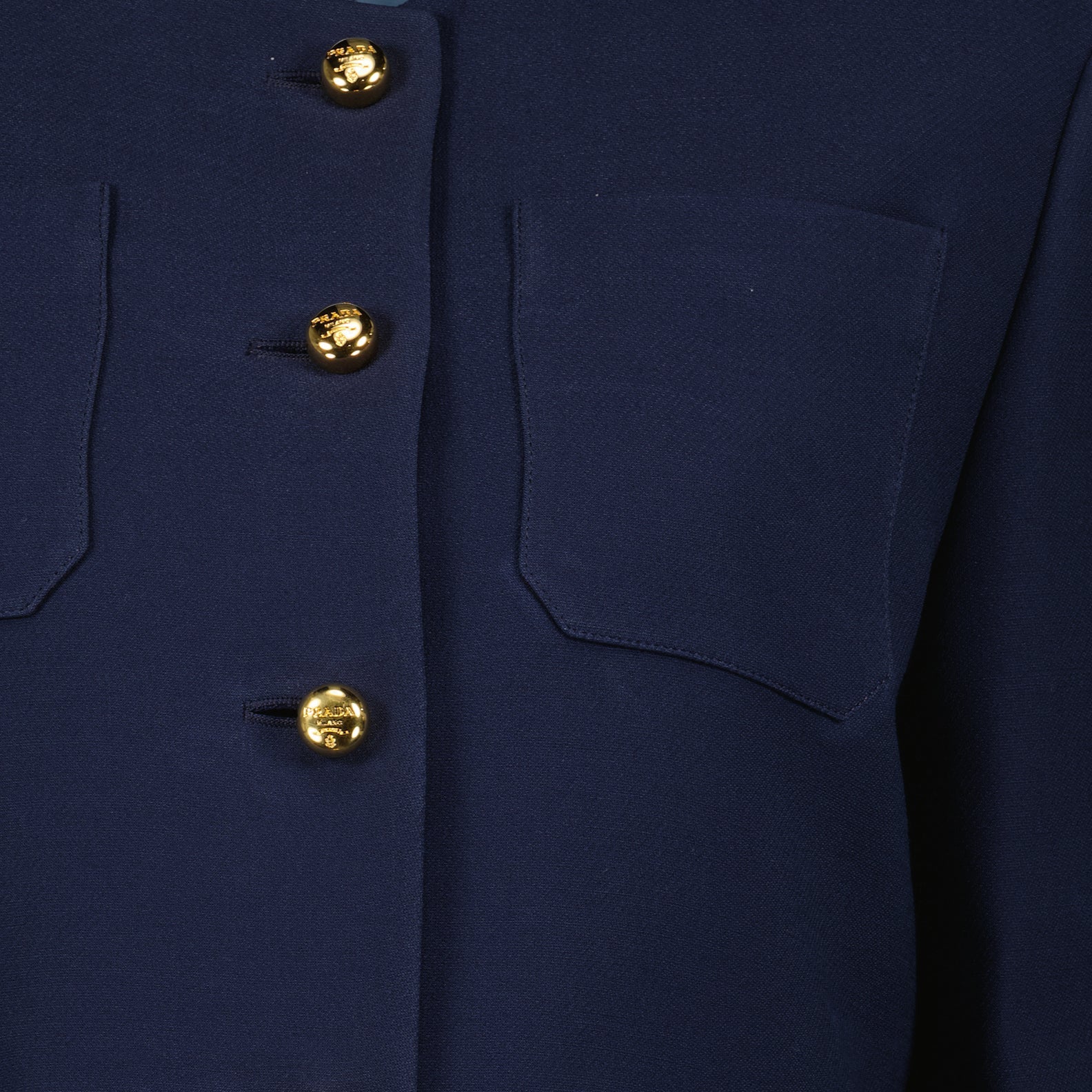 Prada Cropped Structured Jacket with Gold Buttons - image 5