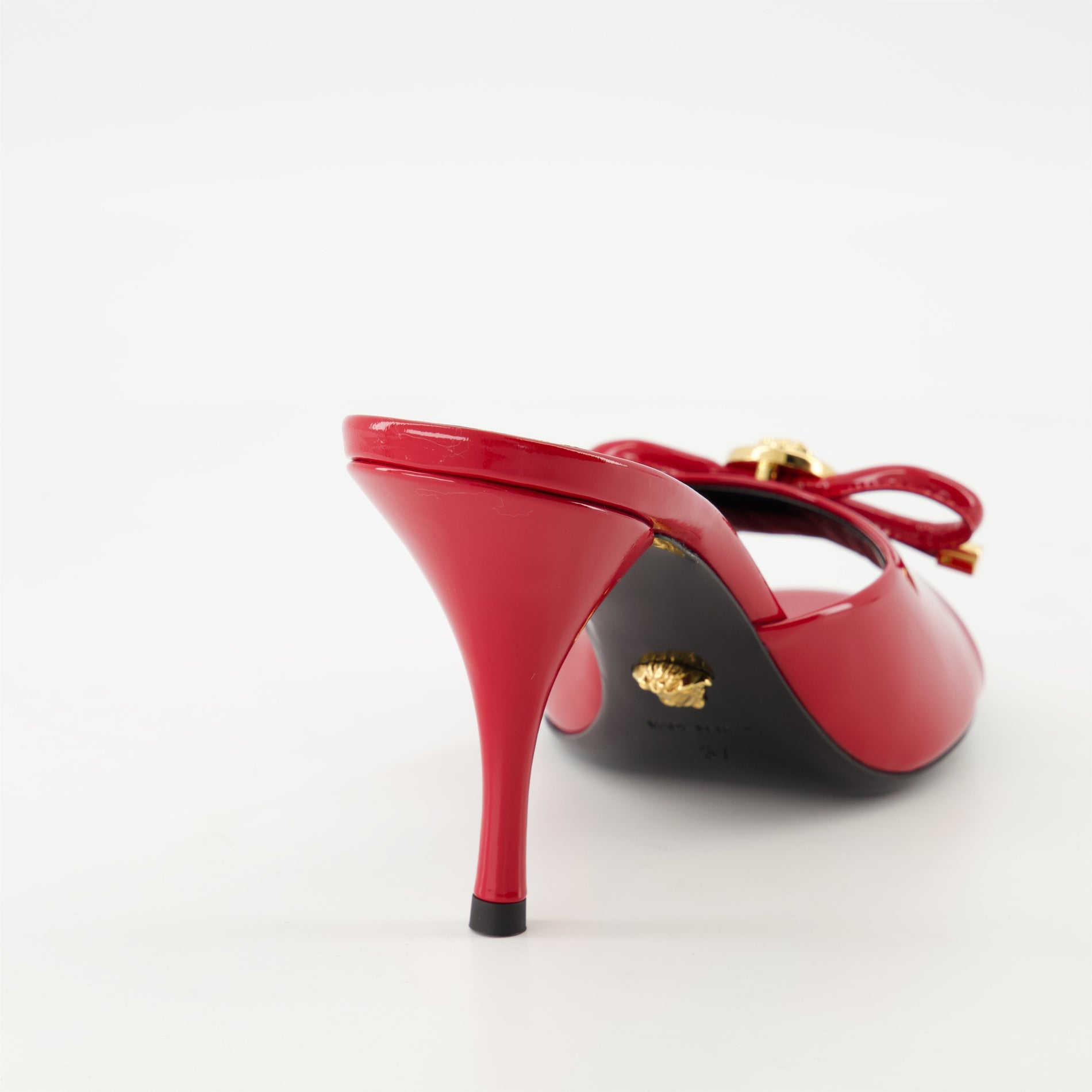 Versace Red Patent Leather Mule Heels - image 4