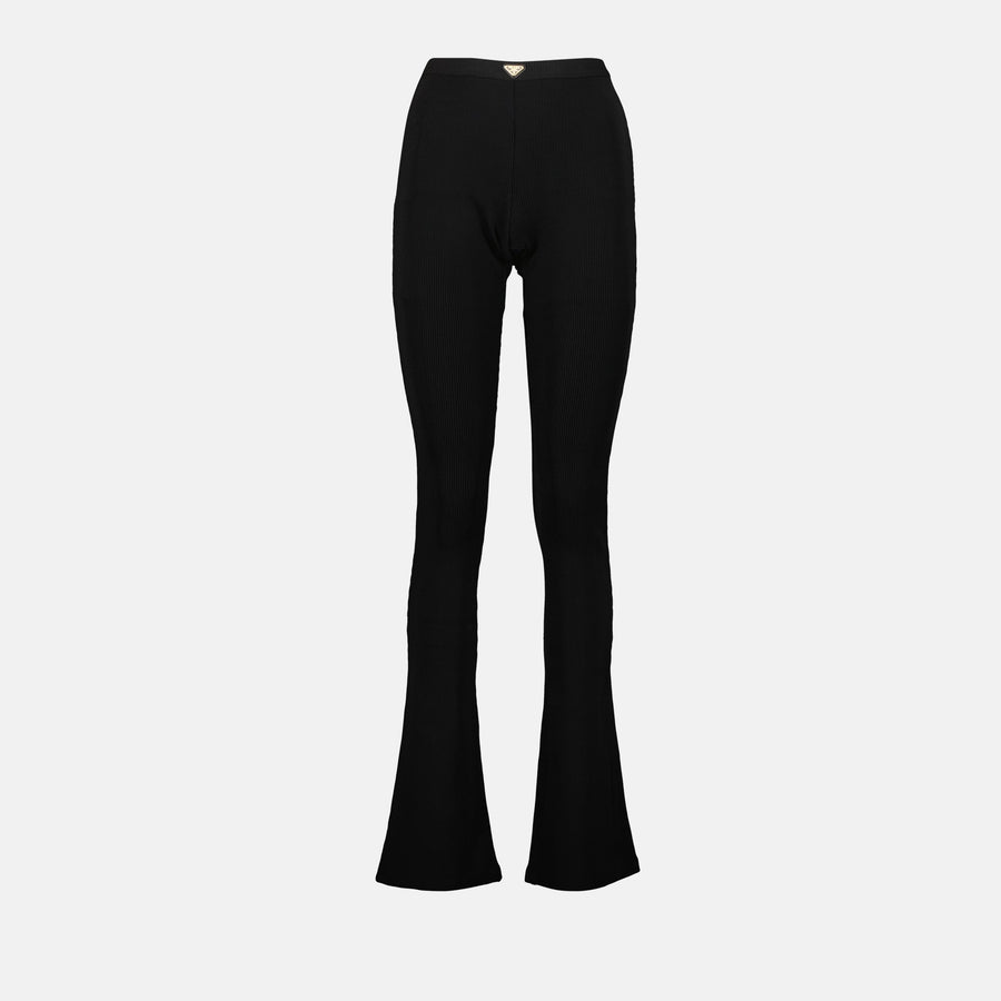 Prada Ribbed Flared Knit Leggings