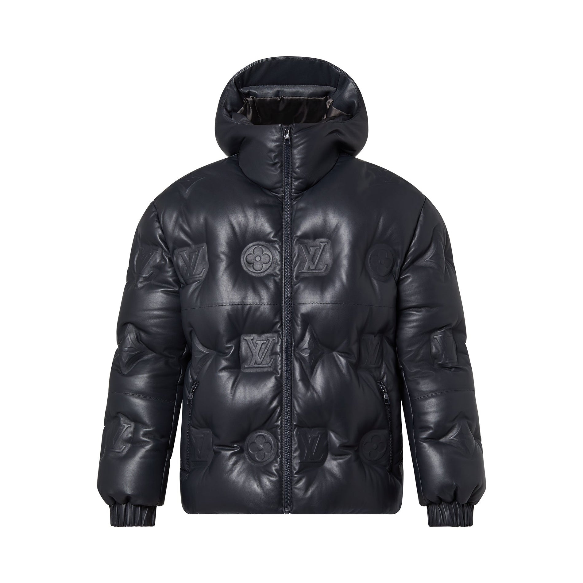 Louis Vuitton Black Embossed Hooded jacket