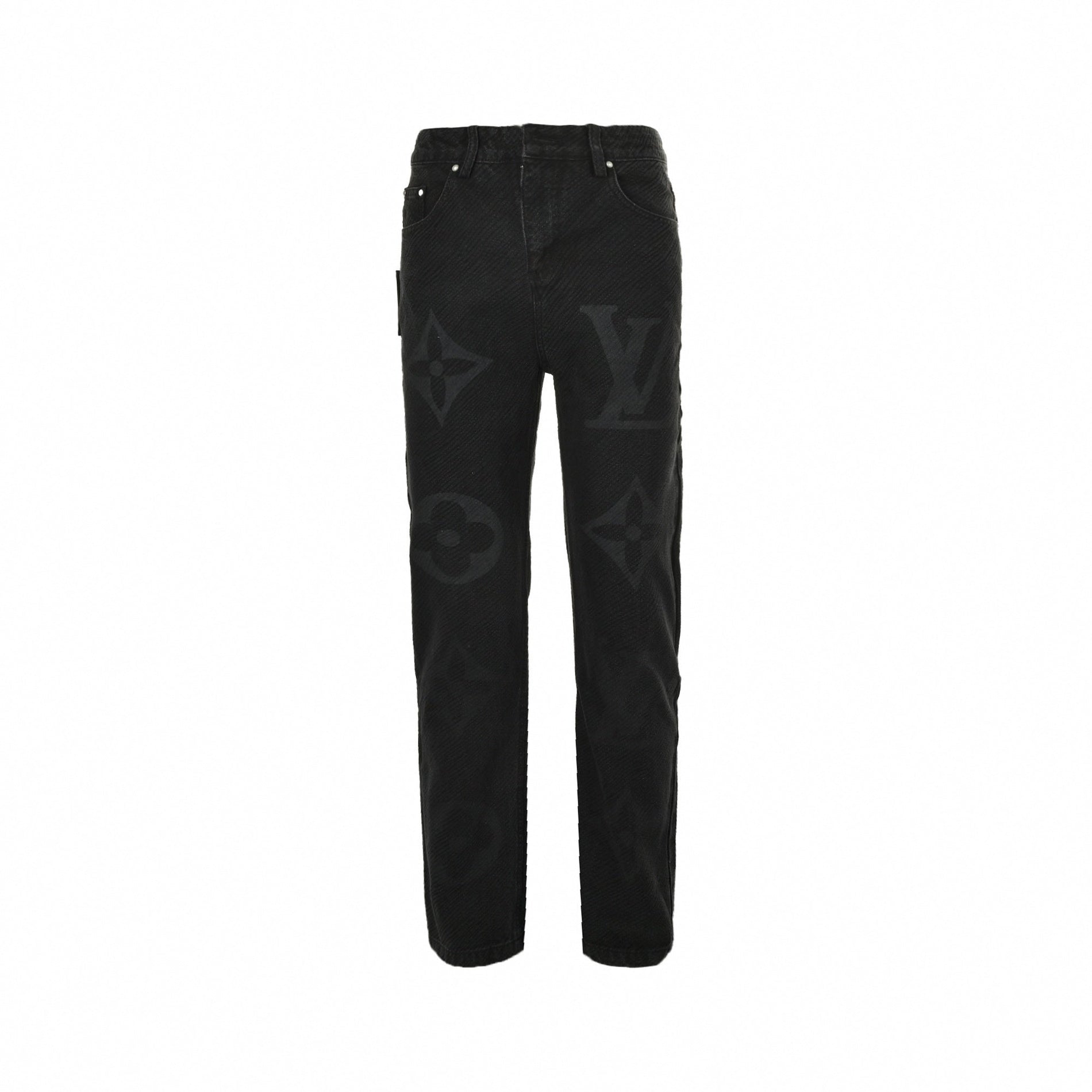 Louis Vuitton Black Monogram Shadow Denim Jeans