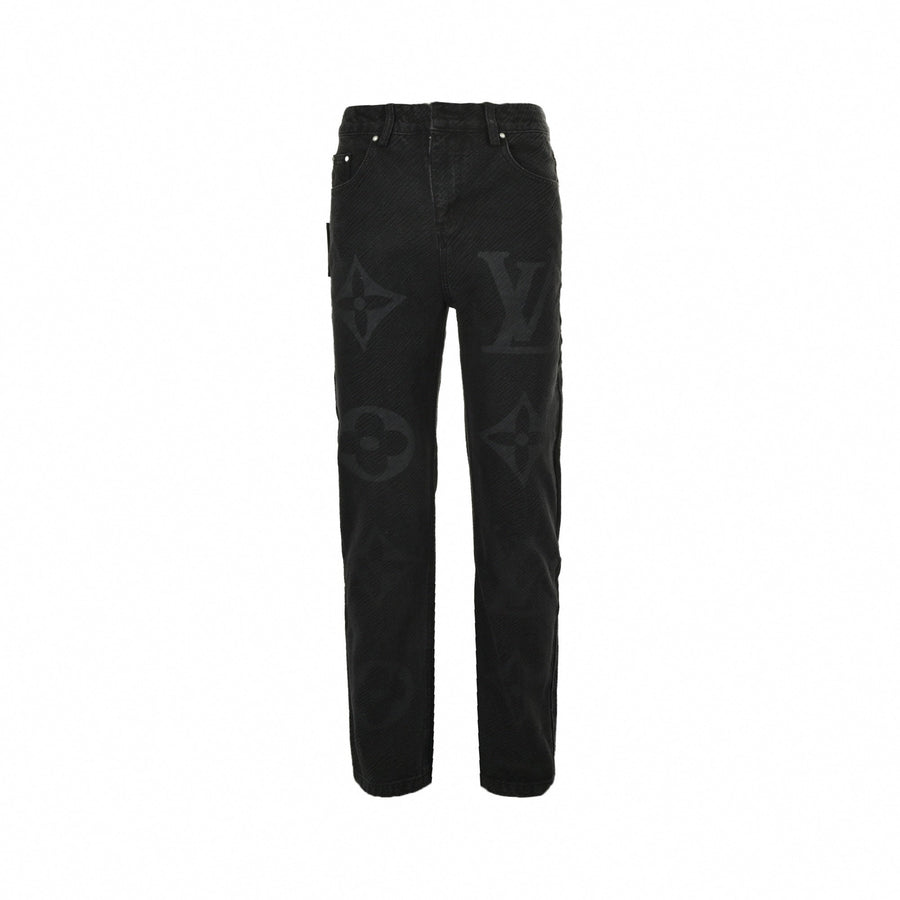 Louis Vuitton Black Monogram Shadow Denim Jeans