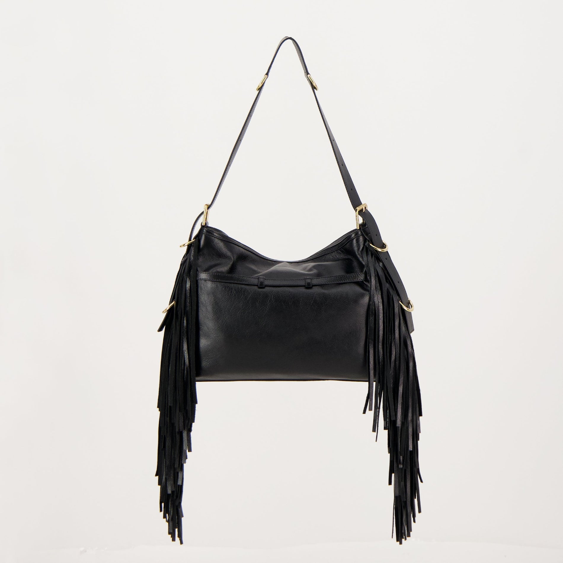 Givenchy Black Leather Fringe Shoulder Bag - image 2