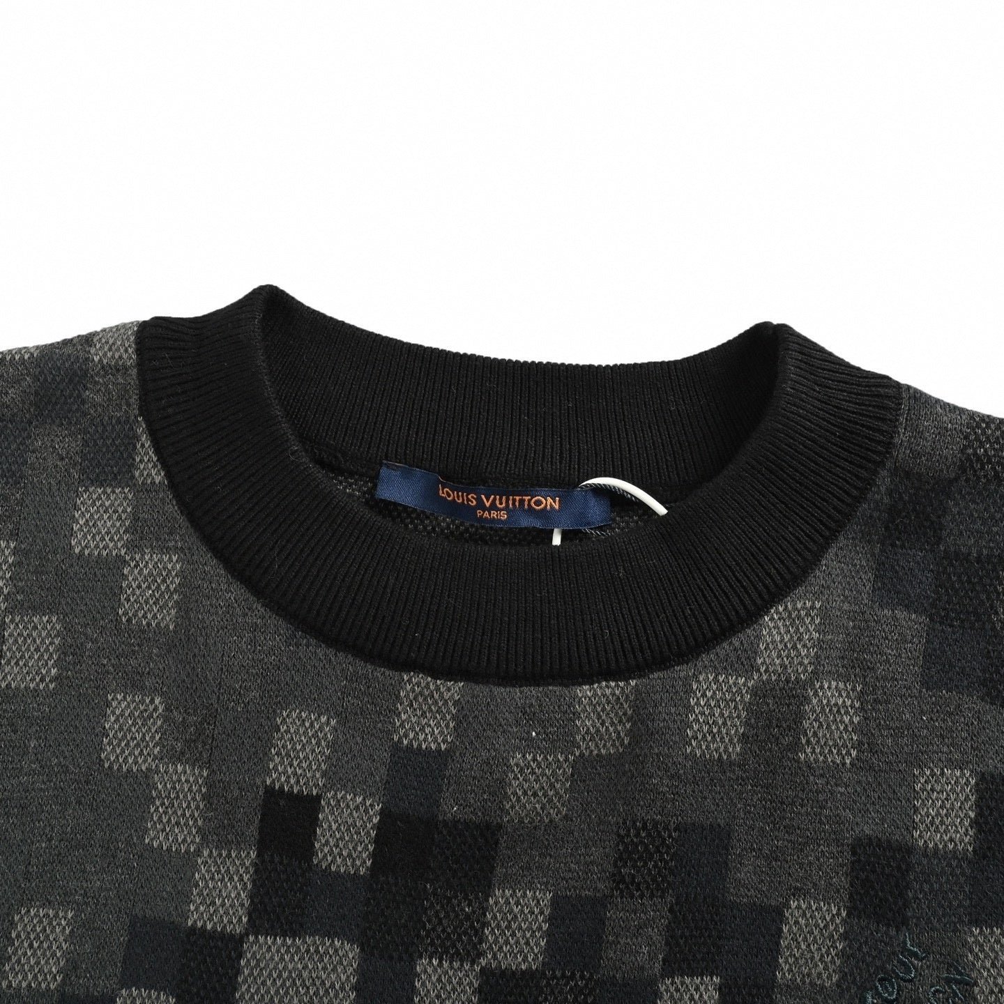 Louis Vuitton LV Pixelated Knit Crewneck Sweater – Black & Grey - image 4