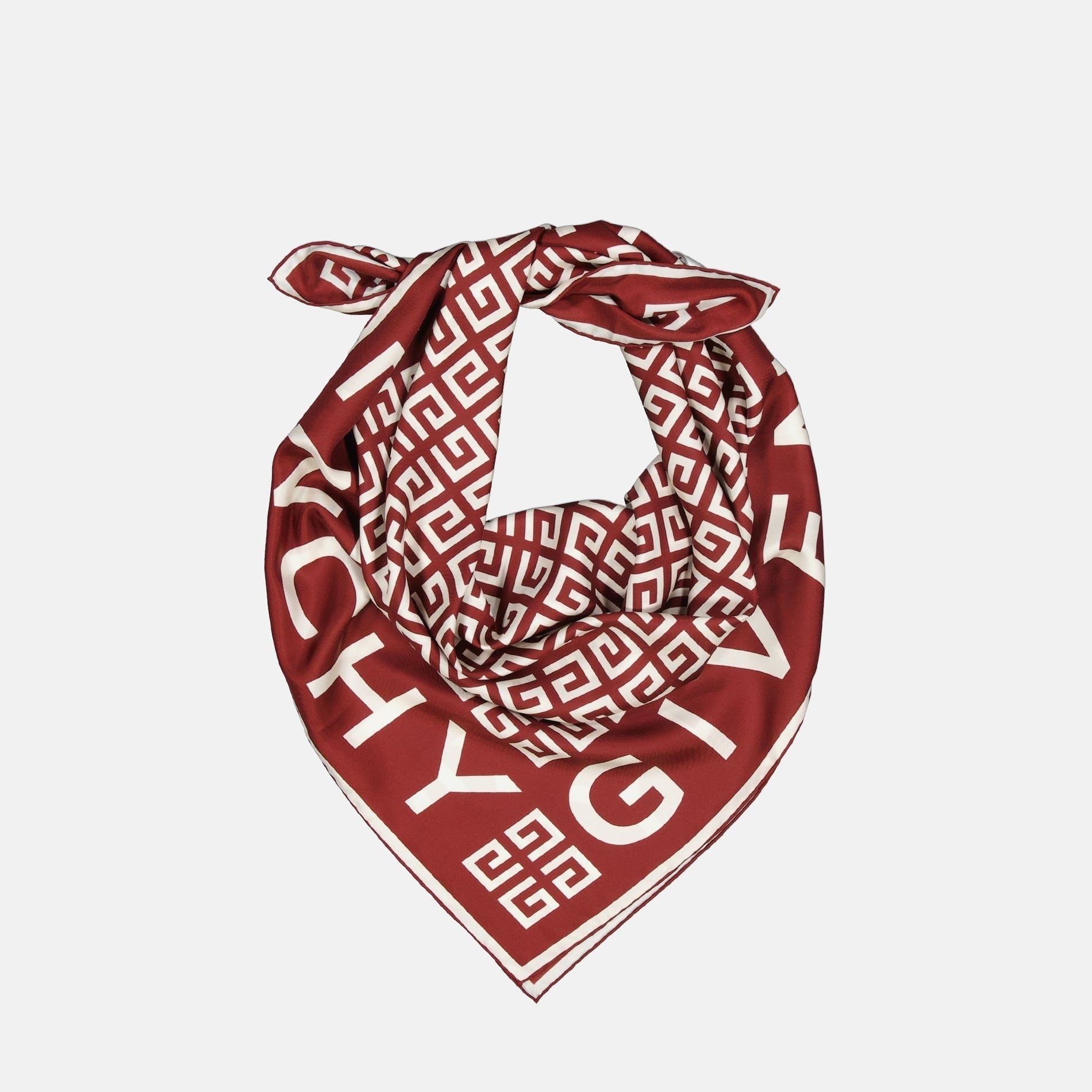 Givenchy Monogram Border Scarf – Red & White - image 3