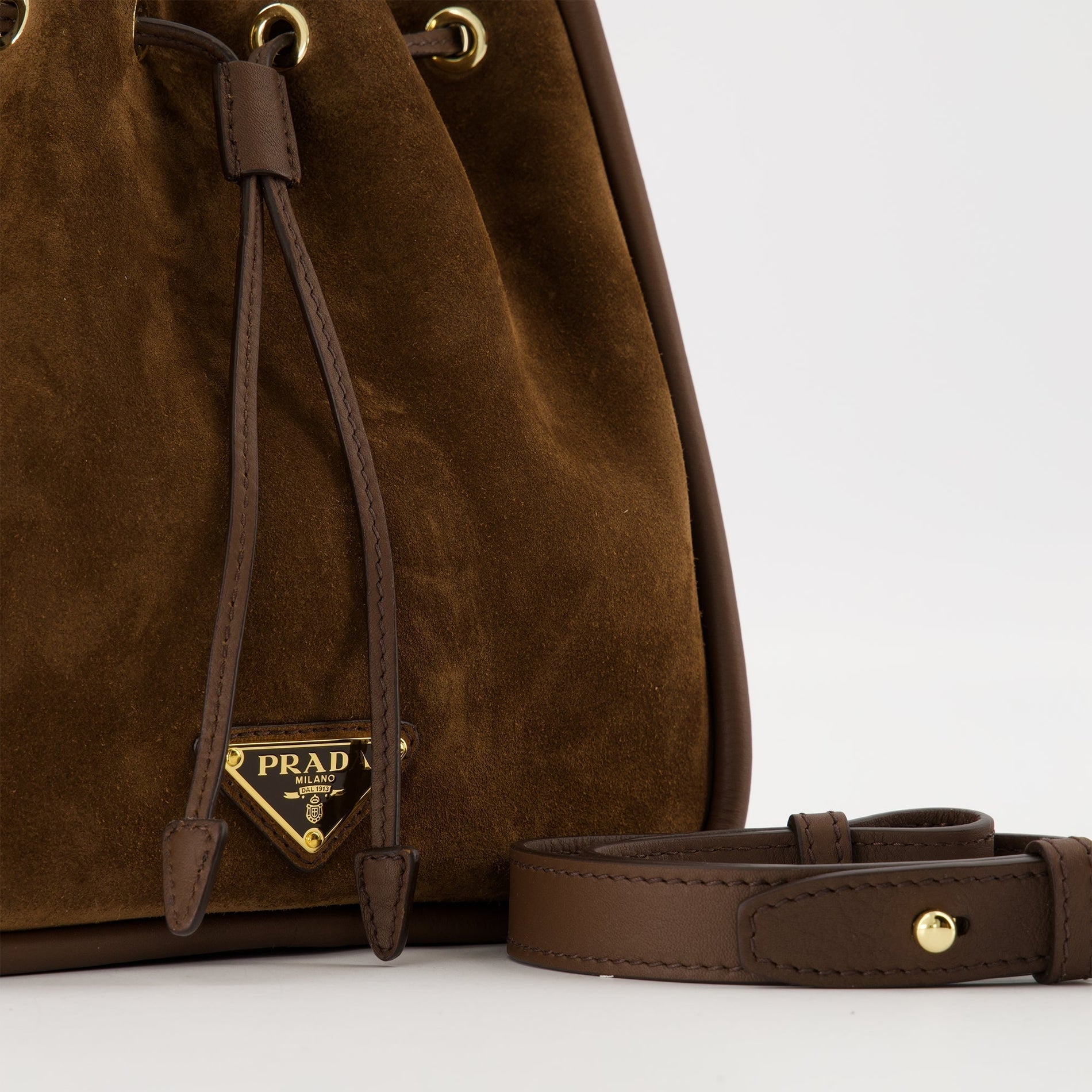 Prada Prada Suede Bucket Bag - image 3