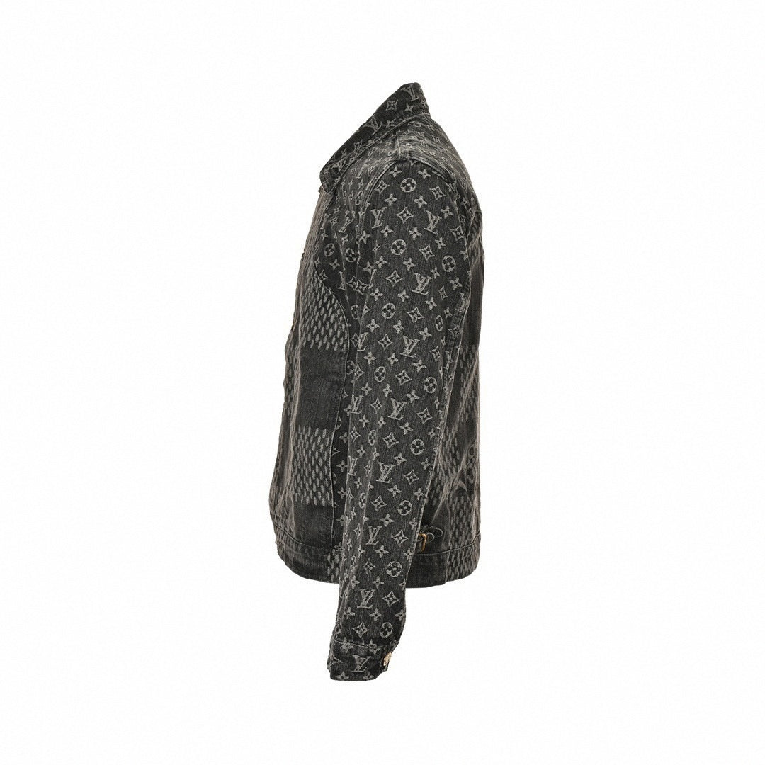 Louis Vuitton Monogram & Damier Mixed Denim Jacket – Charcoal Edition - image 2