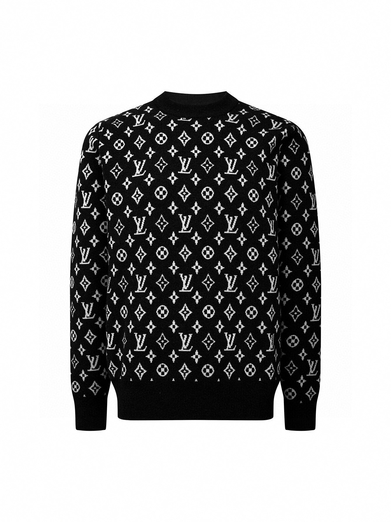 Louis Vuitton Monochrome Monogram Wool Jumper- Black