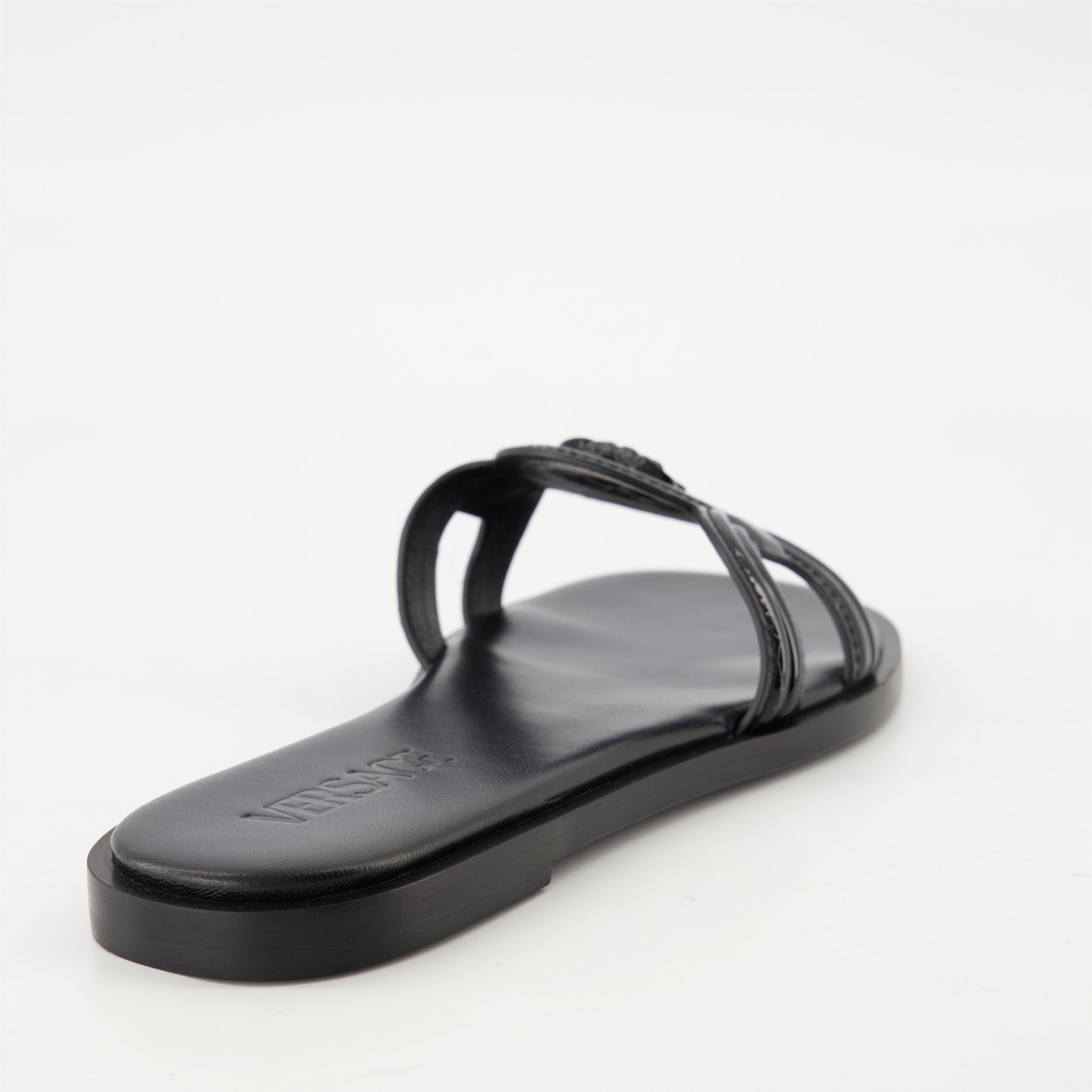 Versace La Medusa Flat Slide Sandals - image 4