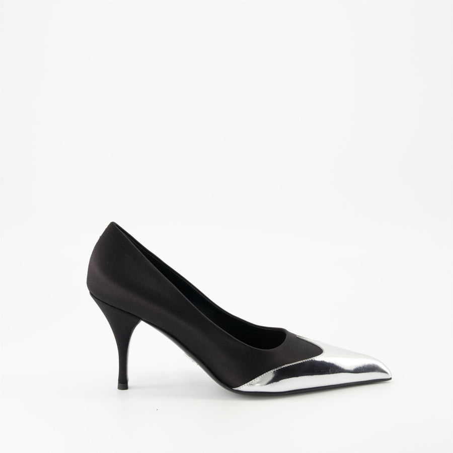Prada Satin & Metallic Pumps