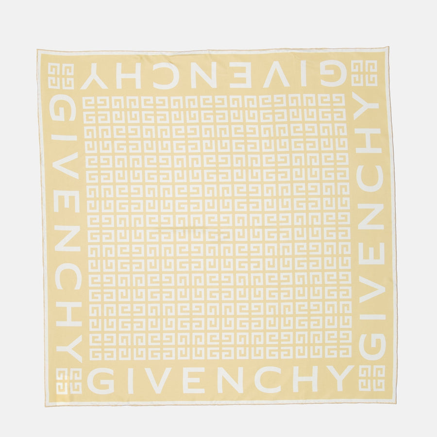 Givenchy Monogram Border Scarf – Cream & White