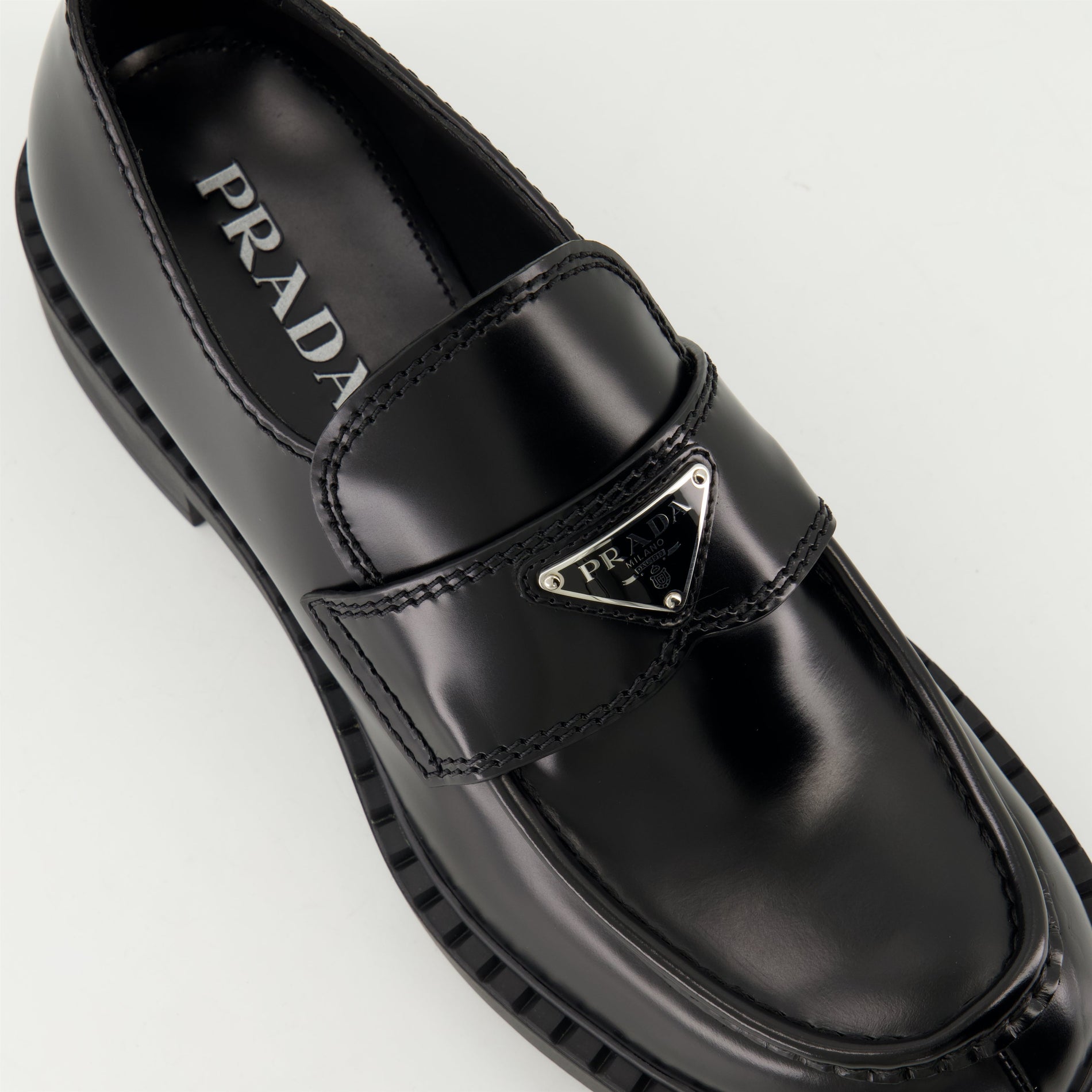 Prada Chocolate Leather Loafers - image 5
