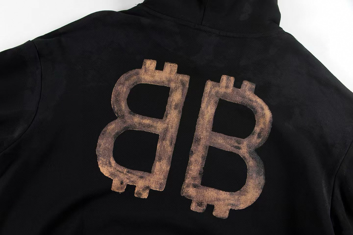 Balenciaga Distressed Logo Hoodie – Black Tie-Dye Edition - image 4