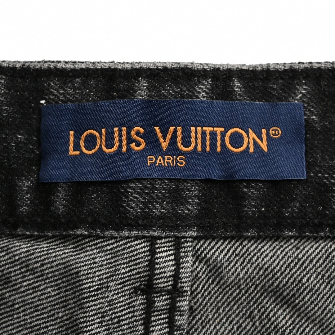 Louis Vuitton Black Washed Denim Jeans with Monogram & Cowboy Embroidery - image 8