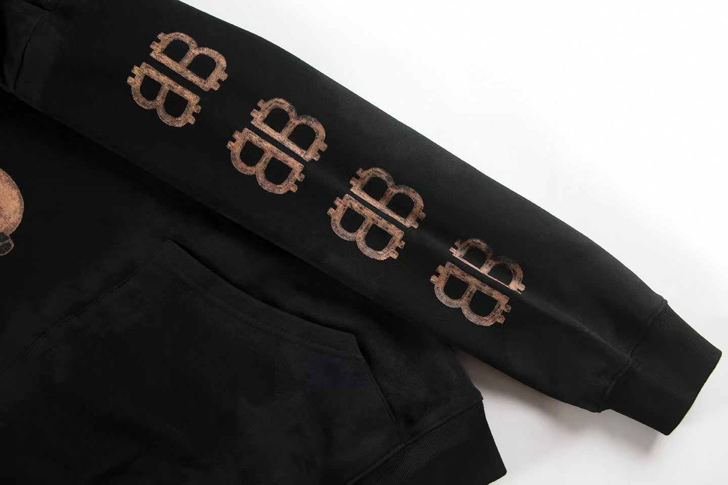 Balenciaga Distressed Logo Hoodie – Black Tie-Dye Edition - image 5
