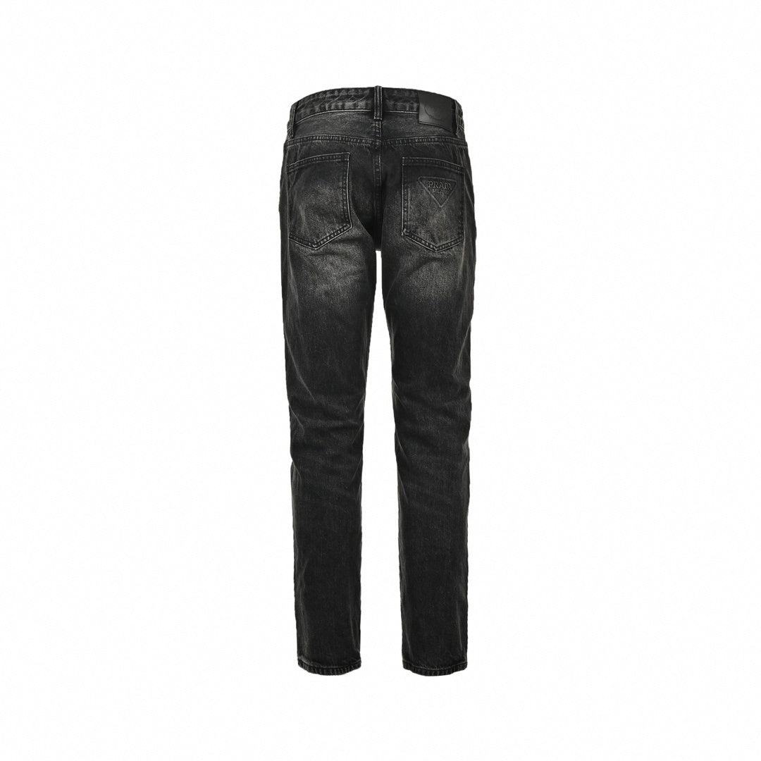 Prada Men's Faded Black Slim-Fit Denim Jeans - image 2