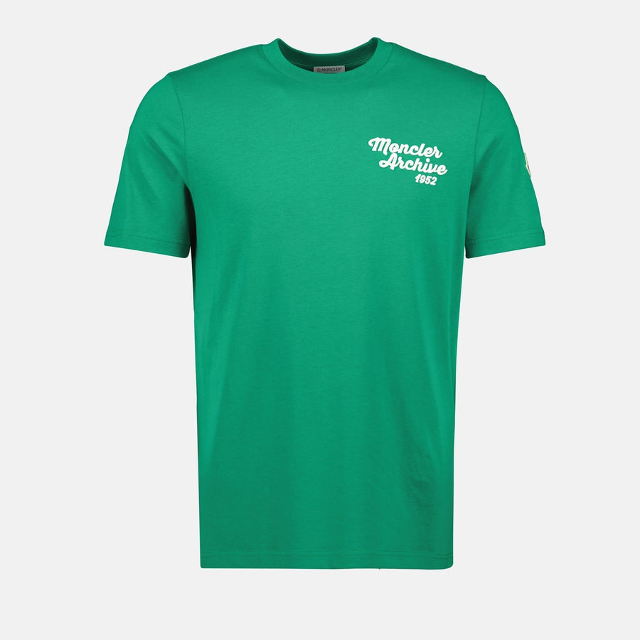 Moncler Green Embroidered Logo T-Shirt