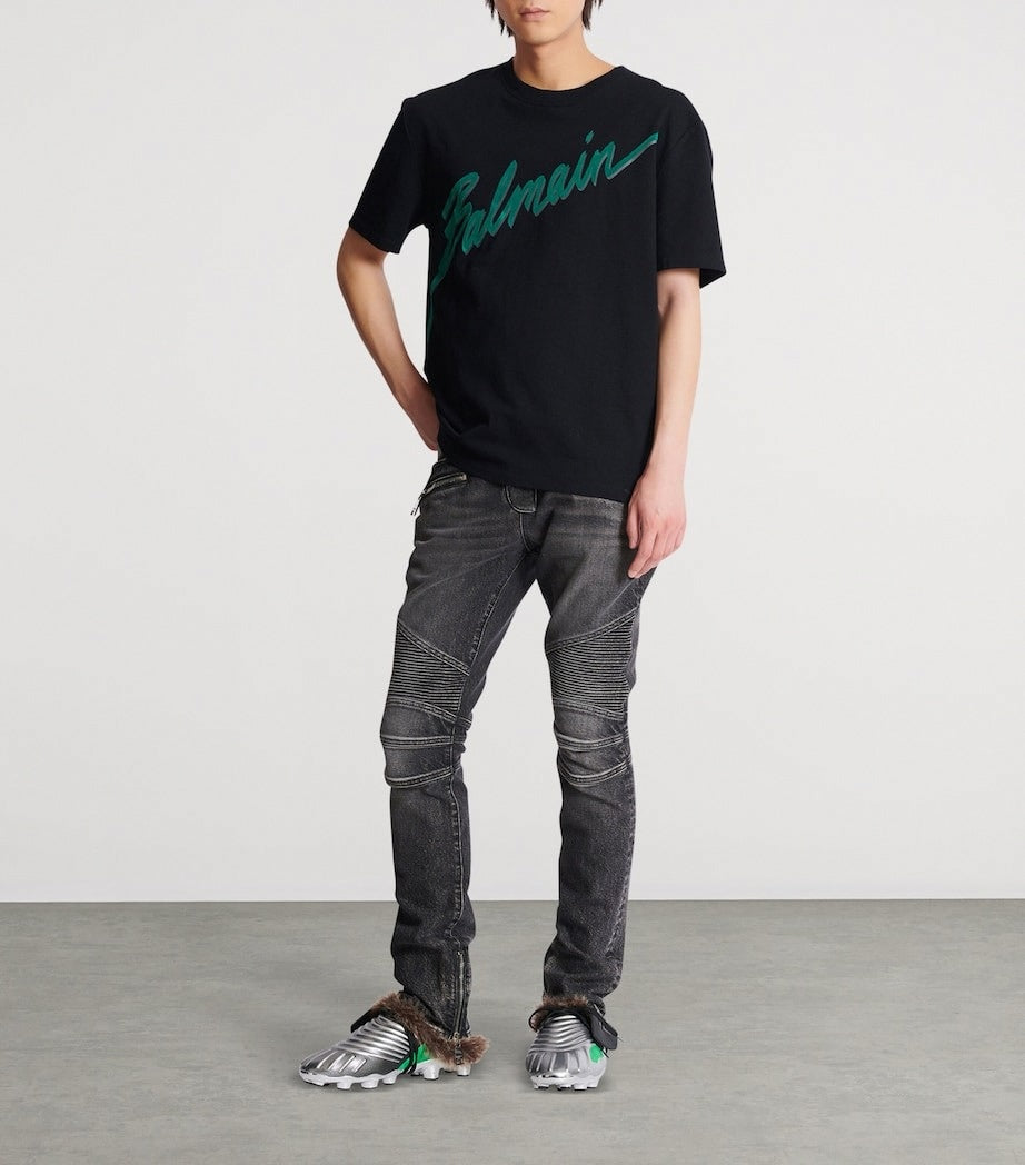 Balmain Biker Slim-Fit Denim Jeans - image 2