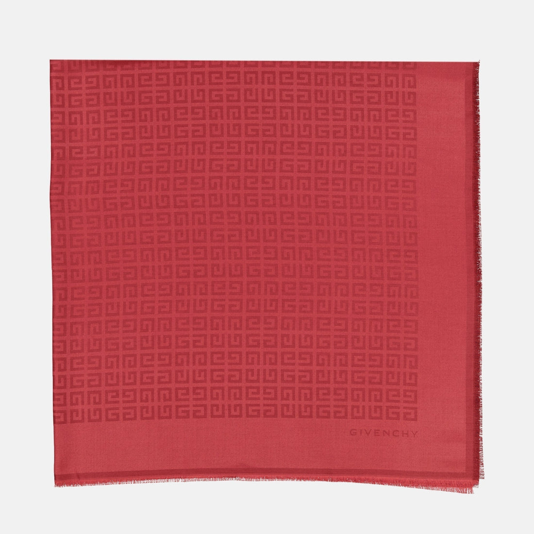 Monogram Tonal Scarf – Red