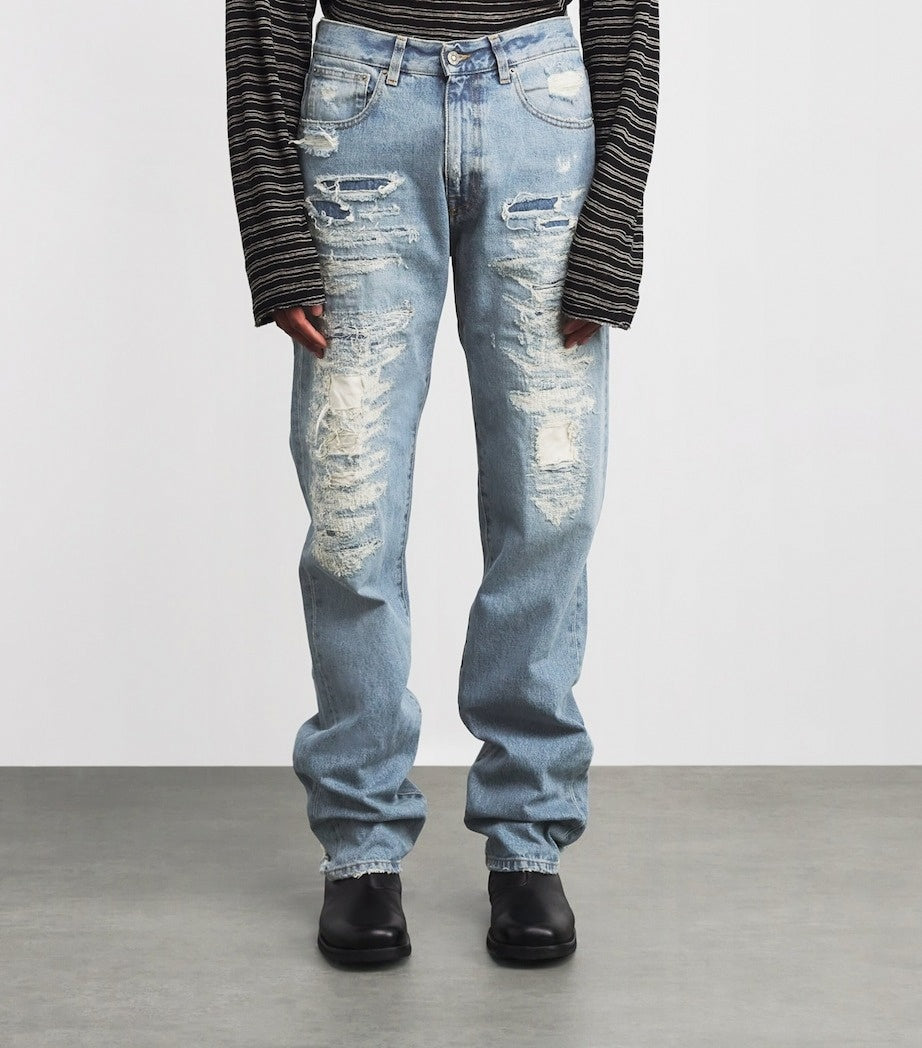424 424 Distressed Loose-Fit Denim Jeans – Vintage Skate Aesthetic - image 2