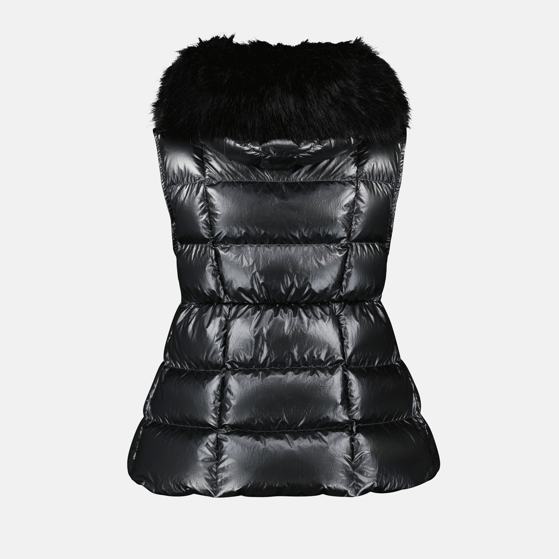 Moncler Glossy Fur-Trim Quilted Puffer Vest - image 4