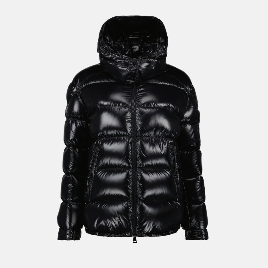 Moncler Black Glossy Hooded Puffer Jacket