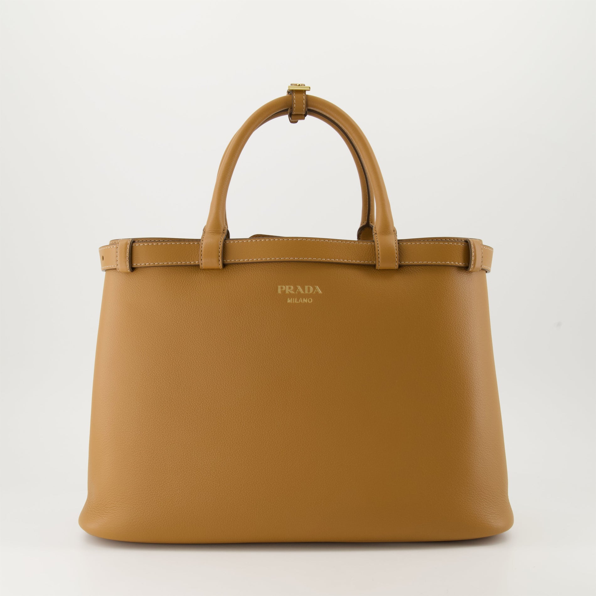 Prada Leather Buckle Bag (Tan)