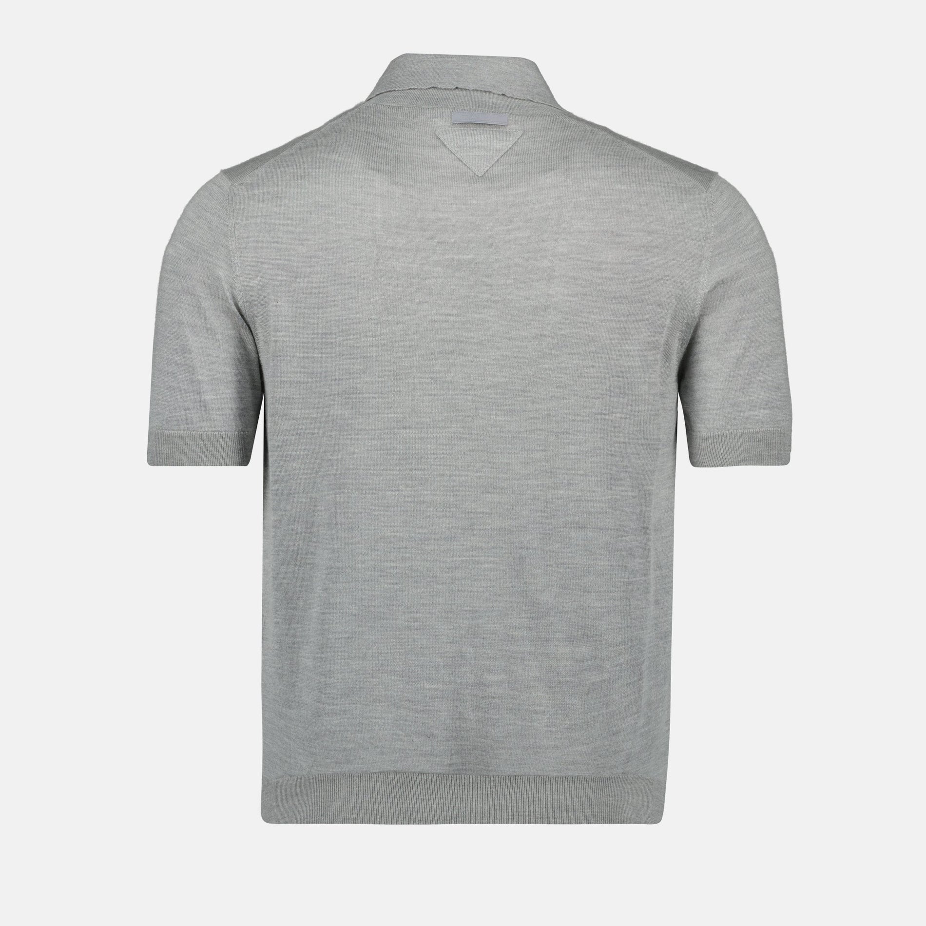 Prada Prada Cashmere & Silk Knit Polo Shirt in Light Grey - image 2