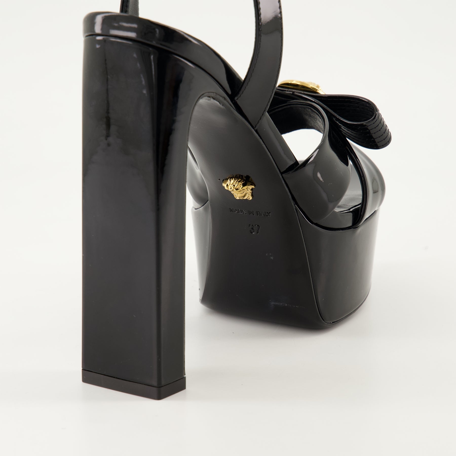 Versace Patent Leather Platform Sandals - image 4
