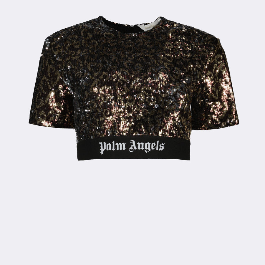 Palm Angels Sequined Crop Top