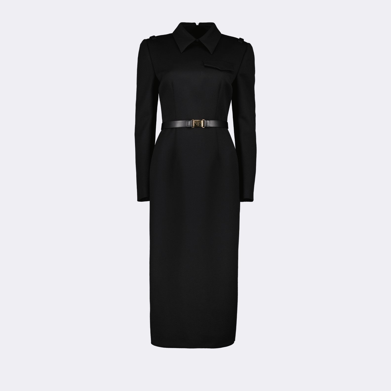Prada Tailored Belted Midi Dress