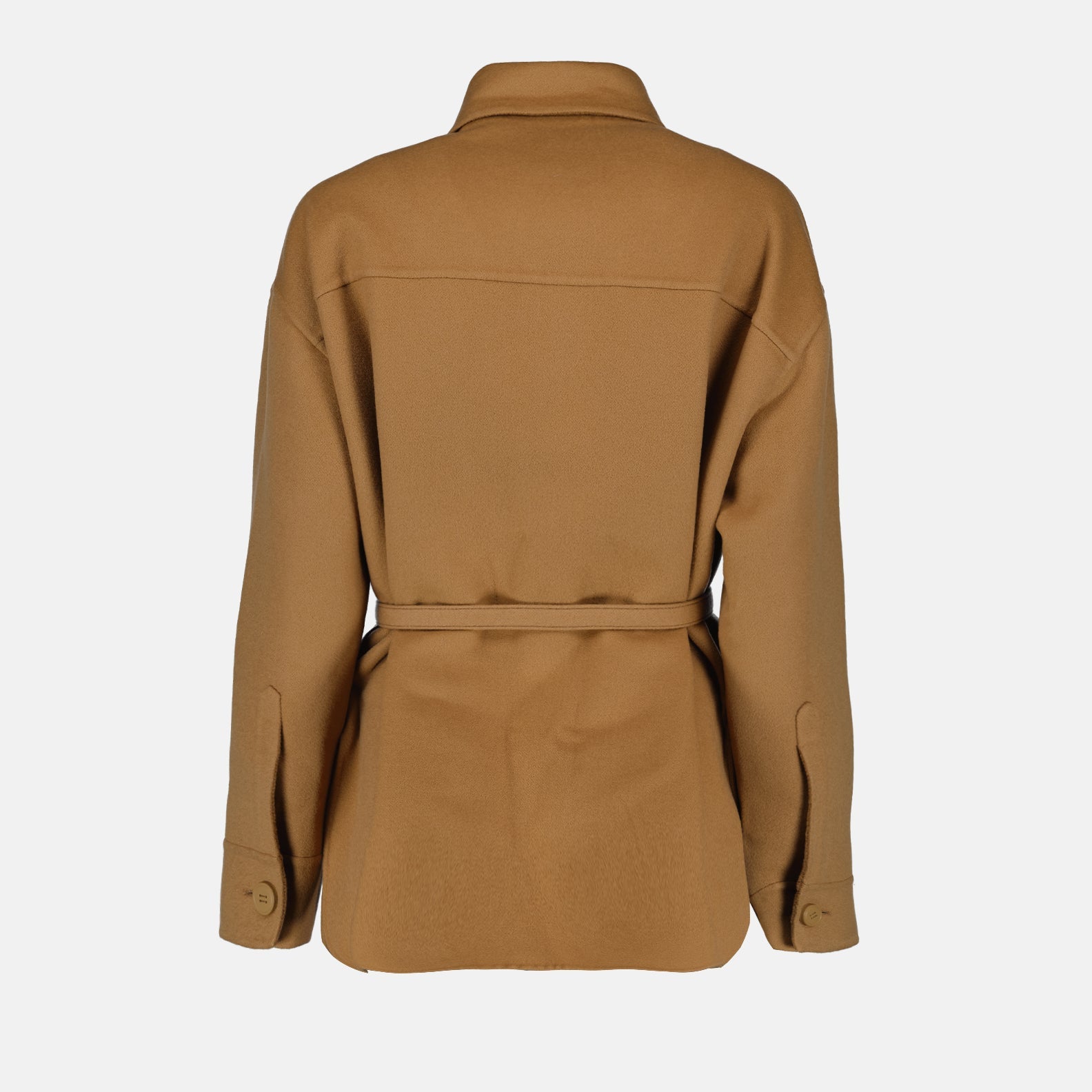 Fendi Camel Belted Overshirt Jacket - image 4