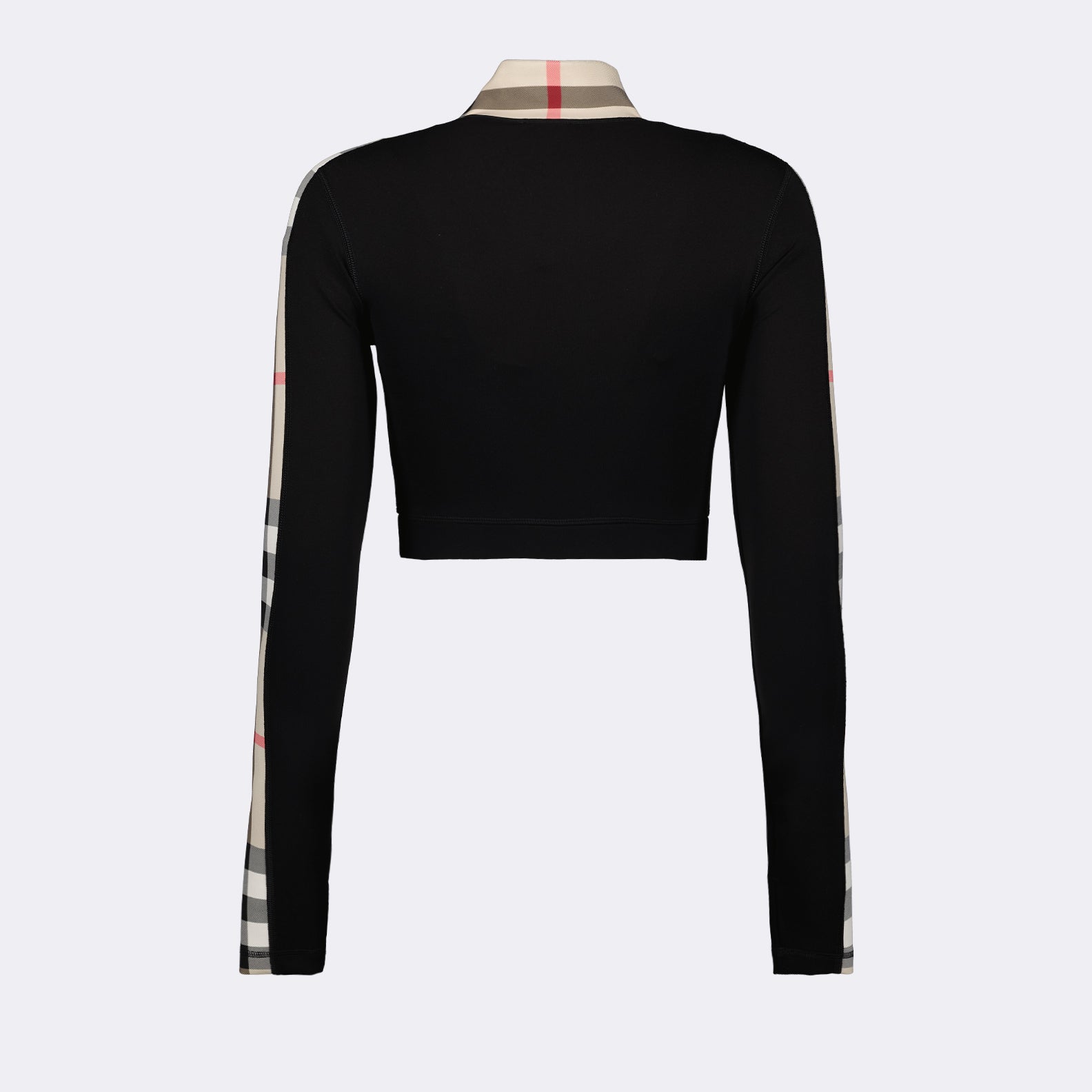 Burberry Check Panel Cropped Zip-Up Jacket - image 2