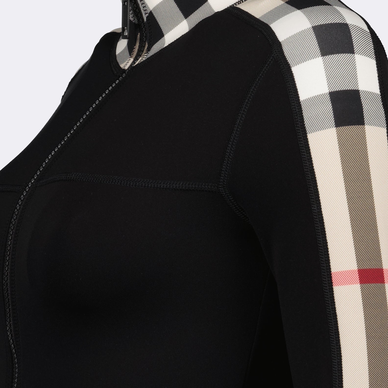 Burberry Check Panel Cropped Zip-Up Jacket - image 3