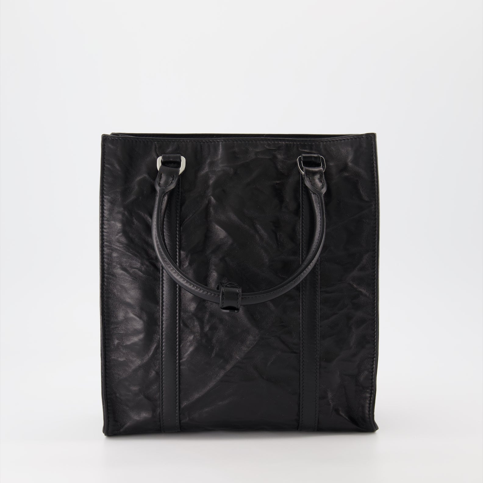 Prada Soft Leather Tote Bag (Black) - image 2
