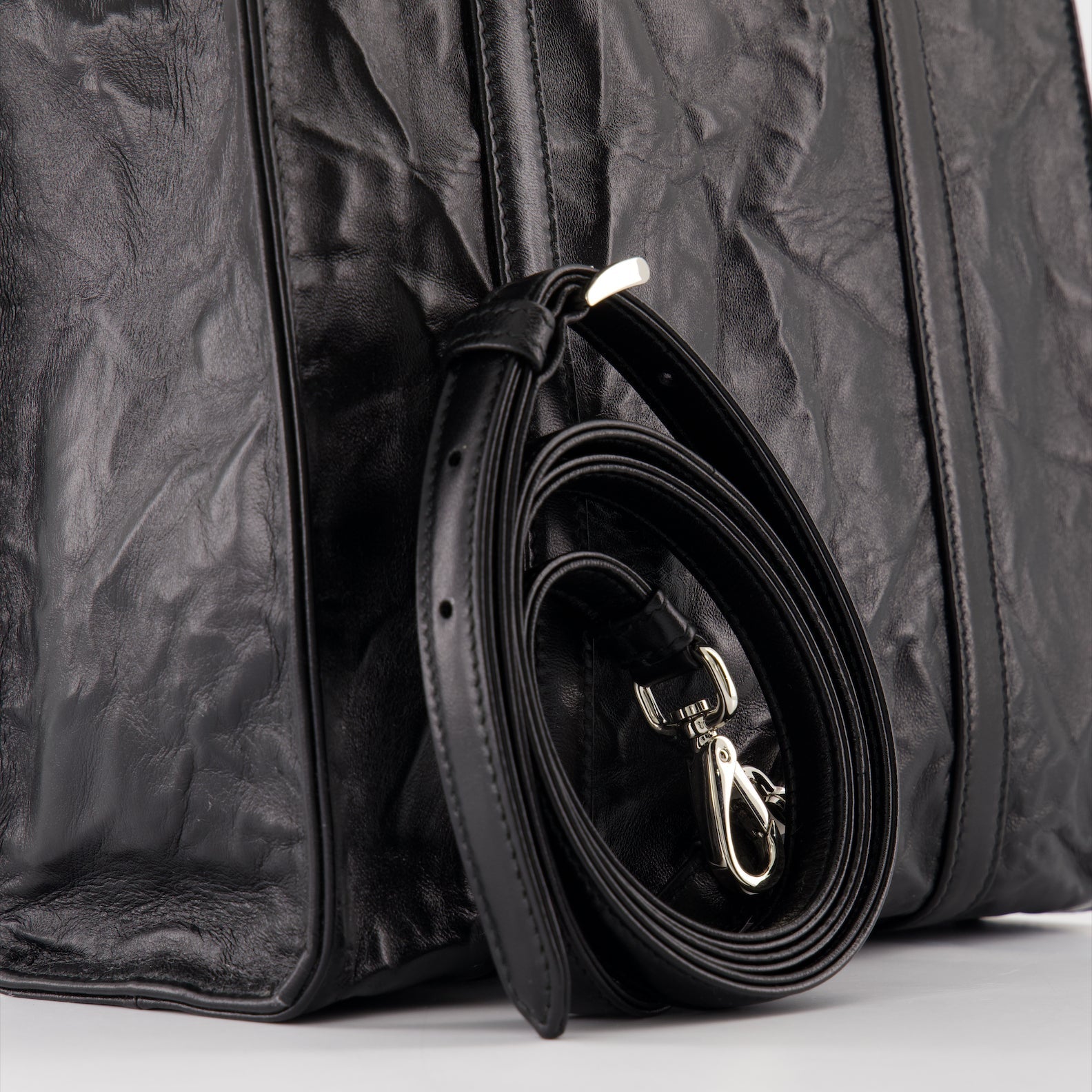 Prada Soft Leather Tote Bag (Black) - image 3