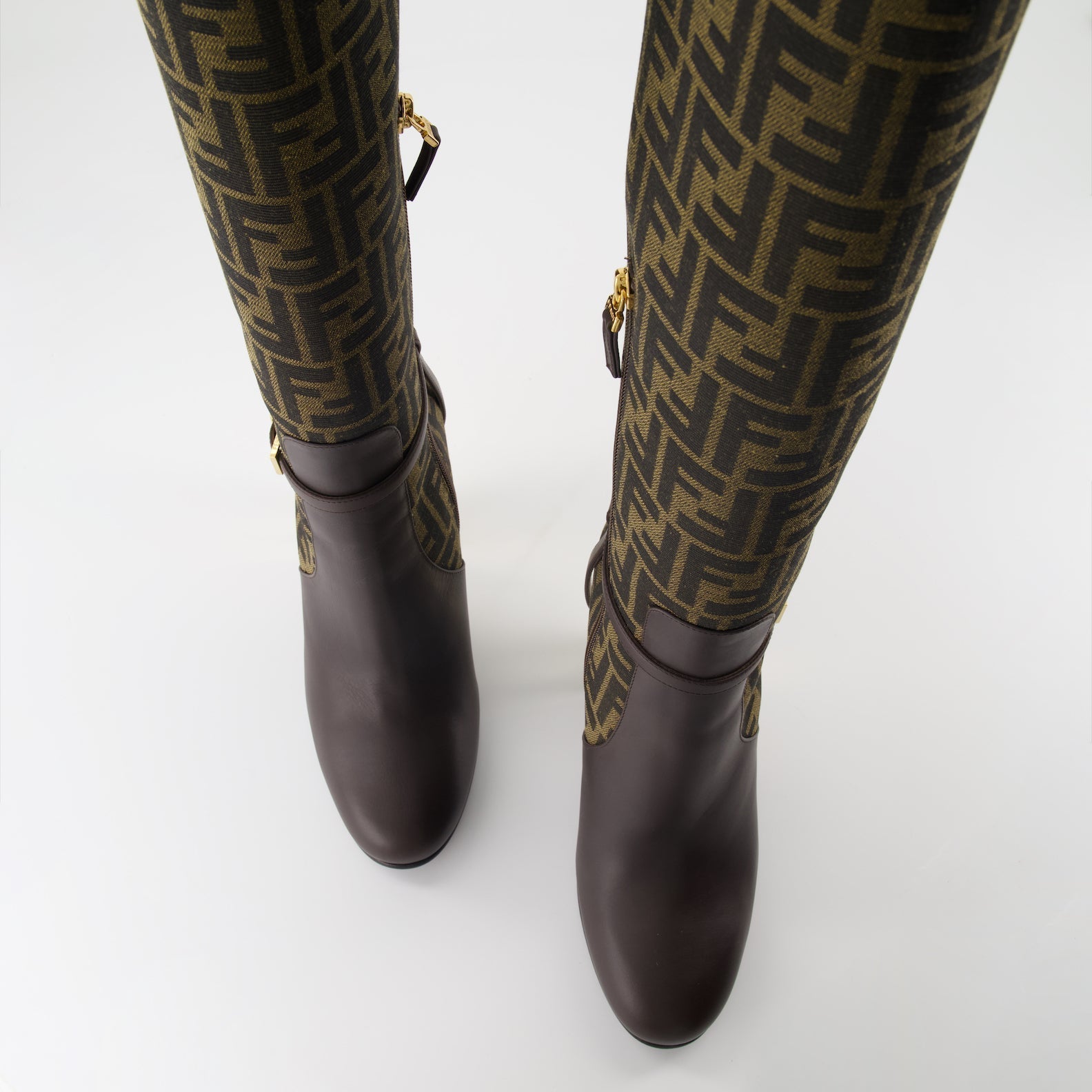 Fendi Monogram Knee-High Boots - image 5