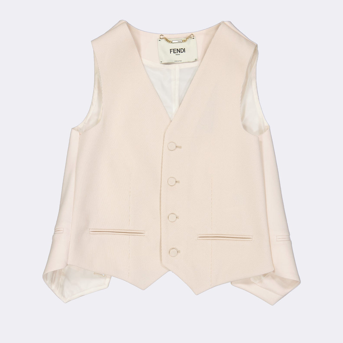 Ivory Draped Tailored Waistcoat