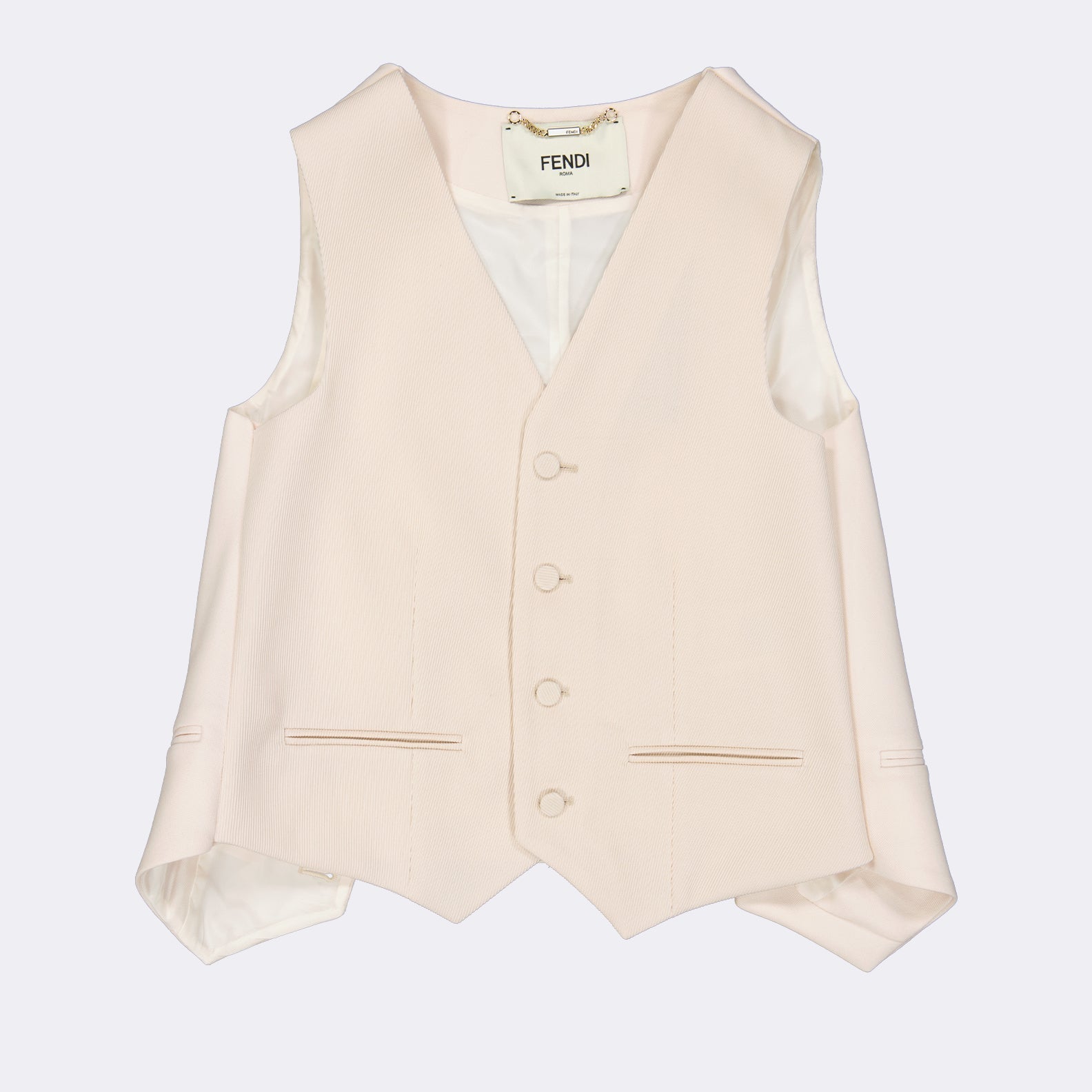 Fendi Ivory Draped Tailored Waistcoat
