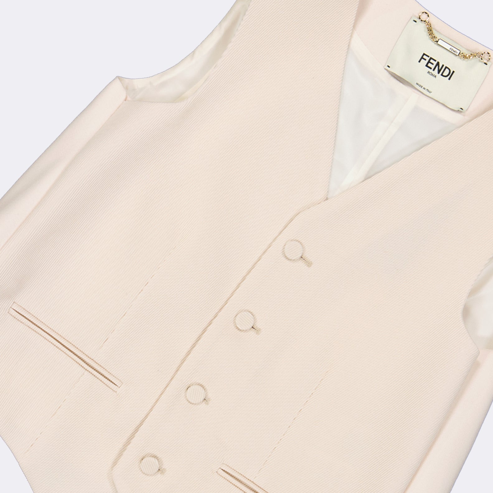 Fendi Ivory Draped Tailored Waistcoat - image 5