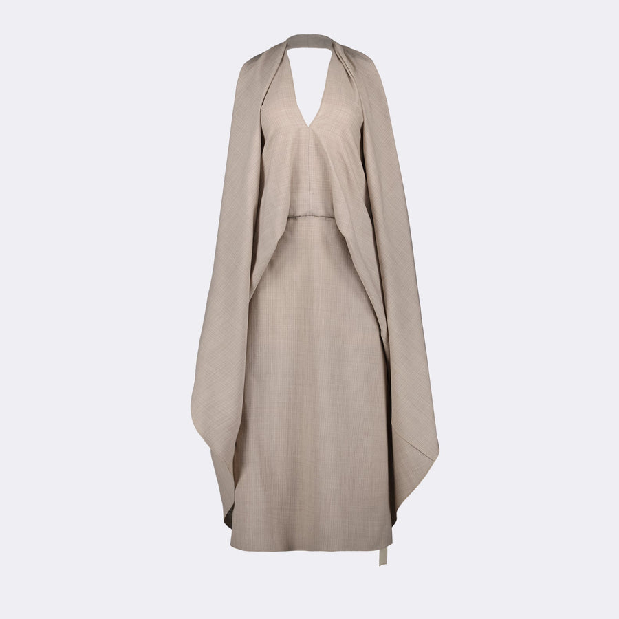 Fendi Draped Cape-Style Midi Dress