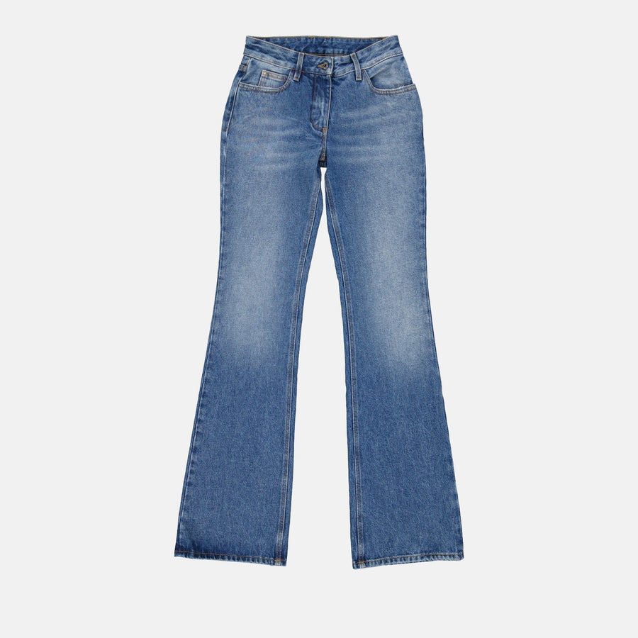 Off-White Vintage-Wash Flared Denim Jeans