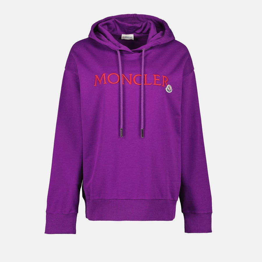 Moncler Embroidered Logo Hoodie – Purple