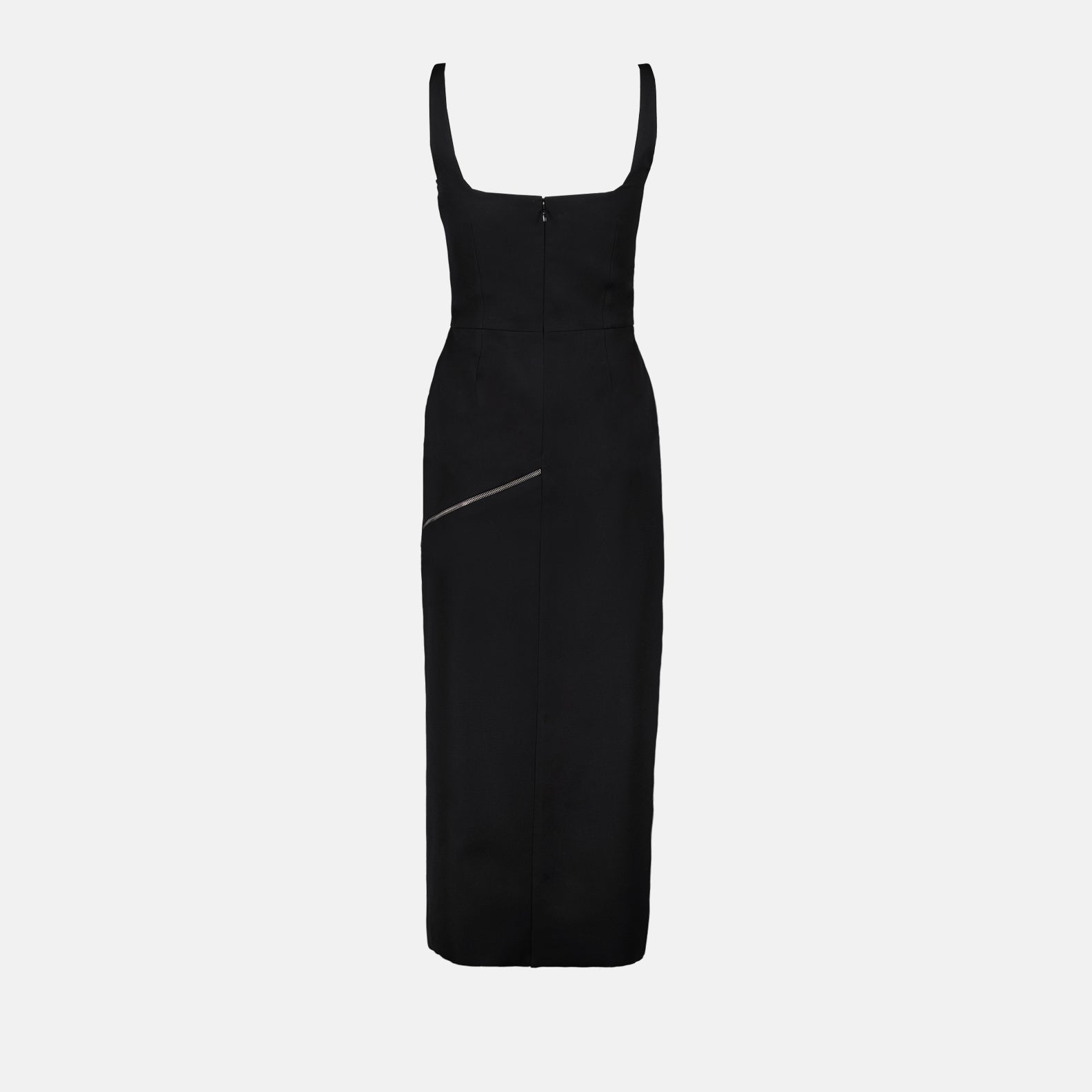 Alexander McQueen Square-Neck Midi Dress with Zip Detail - image 2