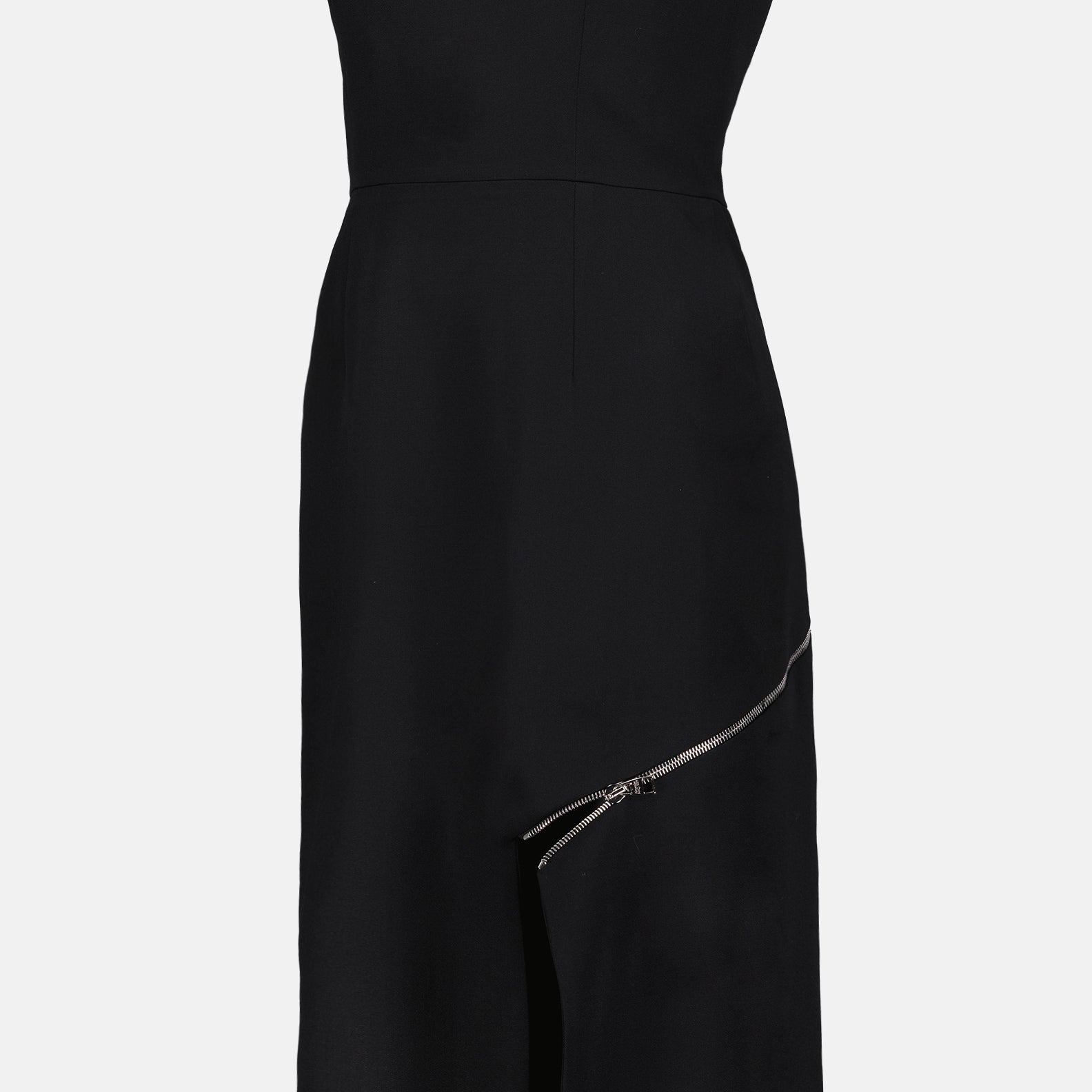 Alexander McQueen Square-Neck Midi Dress with Zip Detail - image 3