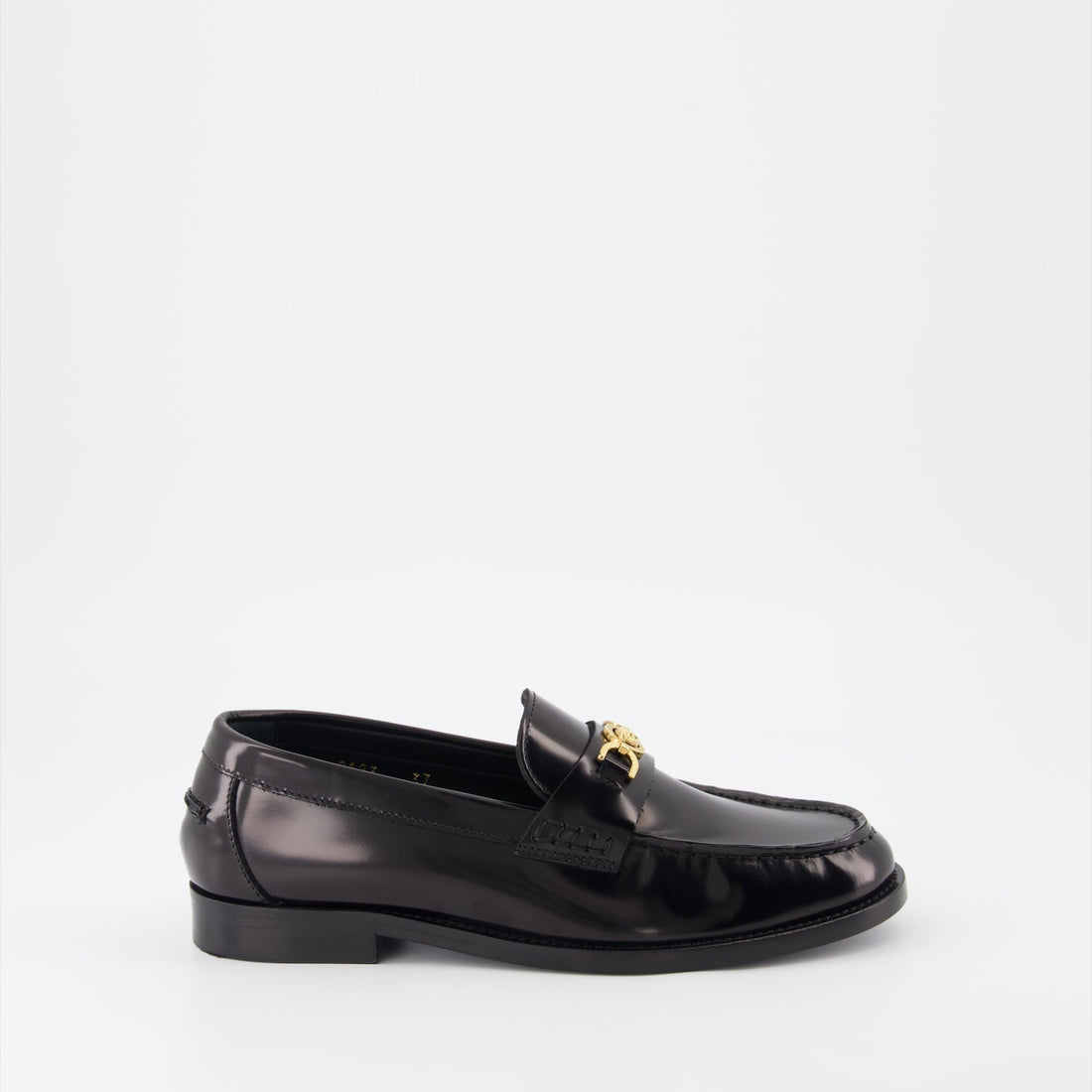 Medusa Accent Leather Loafers
