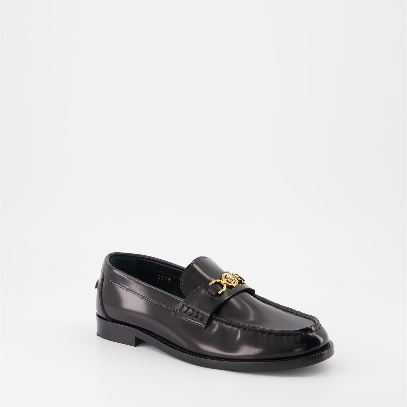 Versace Medusa Accent Leather Loafers - image 2